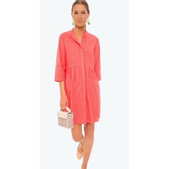 NwOT Tuckernuck Poppy Pink Royal Shirt Dress, small $168 - Picture 1 of 10